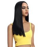 NOBLE Synthetic Lace Front Wig | 19.5 Inch Blunt Cut Straight  | Black Color |  Janelle - Noblehair