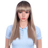 Clearance Sale 22 Inch Long Natural Color Straight Wig Hair With Bang