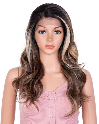 13*4 Lace Frontal Highlight Blondle Strunk 18 Inch Long Syntactic Wig
