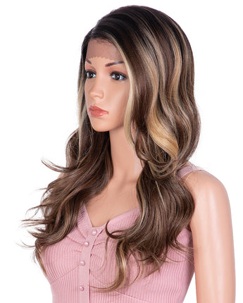 13*4 Lace Frontal Highlight Blondle Strunk 18 Inch Long Syntactic Wig