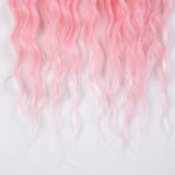 Synthetic Braid Hair Ombre Pink 22 Inch Deep Wave Braiding Hair Extension 3PCS