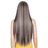 30 Inch long Highlight Lace front Middle Part Wig | HEADLINE