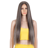 30 Inch long Highlight Lace front Middle Part Wig | HEADLINE