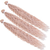Synthetic Braid Hair Ombre Blonde Pink 22 Inch Deep Wave Braiding Hair Extension