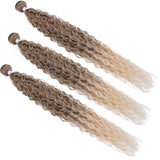 Synthetic Braid Hair Ombre Blonde Pink 22 Inch Deep Wave Braiding Hair Extension