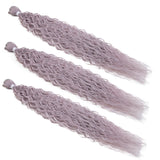 Synthetic Braid Hair Ombre Blonde Pink 22 Inch Deep Wave Braiding Hair Extension