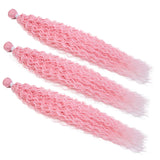 Synthetic Braid Hair Ombre Blonde Pink 22 Inch Deep Wave Braiding Hair Extension