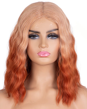 Designer Pick 13.5 Inch Long 5 Inch Lace Part Ice Cream Color Synthetic Wig