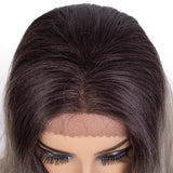 Designer Pick 24 Inch Long 13*2 Lace Front Ombre Grey Color Synthetic Wig