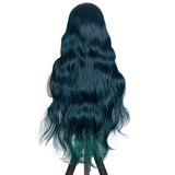 Designer Pick 28 Inch Long 5 Inch Lace Part Front Blue Color Synthetic Wig
