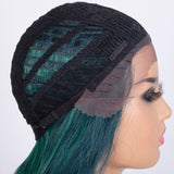 Designer Pick 28 Inch Long 5 Inch Lace Part Front Blue Color Synthetic Wig