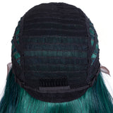 Designer Pick 31 Inch Long 5 Inch Lace Part Green Color Synthetic Wig