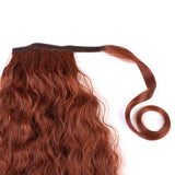 31 Inch Straight Curly Clip Curly Drawstring Ponytail Red Color pony tail 2 Pieces/Pack