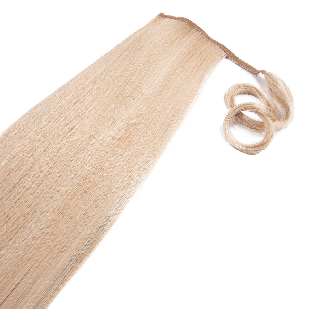 31 Inch Straight Curly Clip Curly Drawstring Ponytail Blonde Color pony tail 2 Pieces/Pack