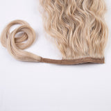 31 Inch Straight Curly Clip Curly Drawstring Ponytail Blonde Color pony tail 2 Pieces/Pack