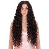 26 Inch Curly Wave Middle Part Lace Frontal Wig Orange Color Wig