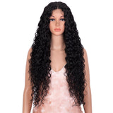 26 Inch Curly Wave Middle Part Lace Frontal Wig Orange Color Wig