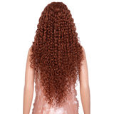 26 Inch Curly Wave Middle Part Lace Frontal Wig Orange Color Wig