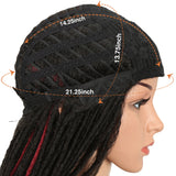 NOBLE Synthetic Lace Wig | 26 Inch Natural Faux Locs Highlight Red Wig | Kate - Noblehair