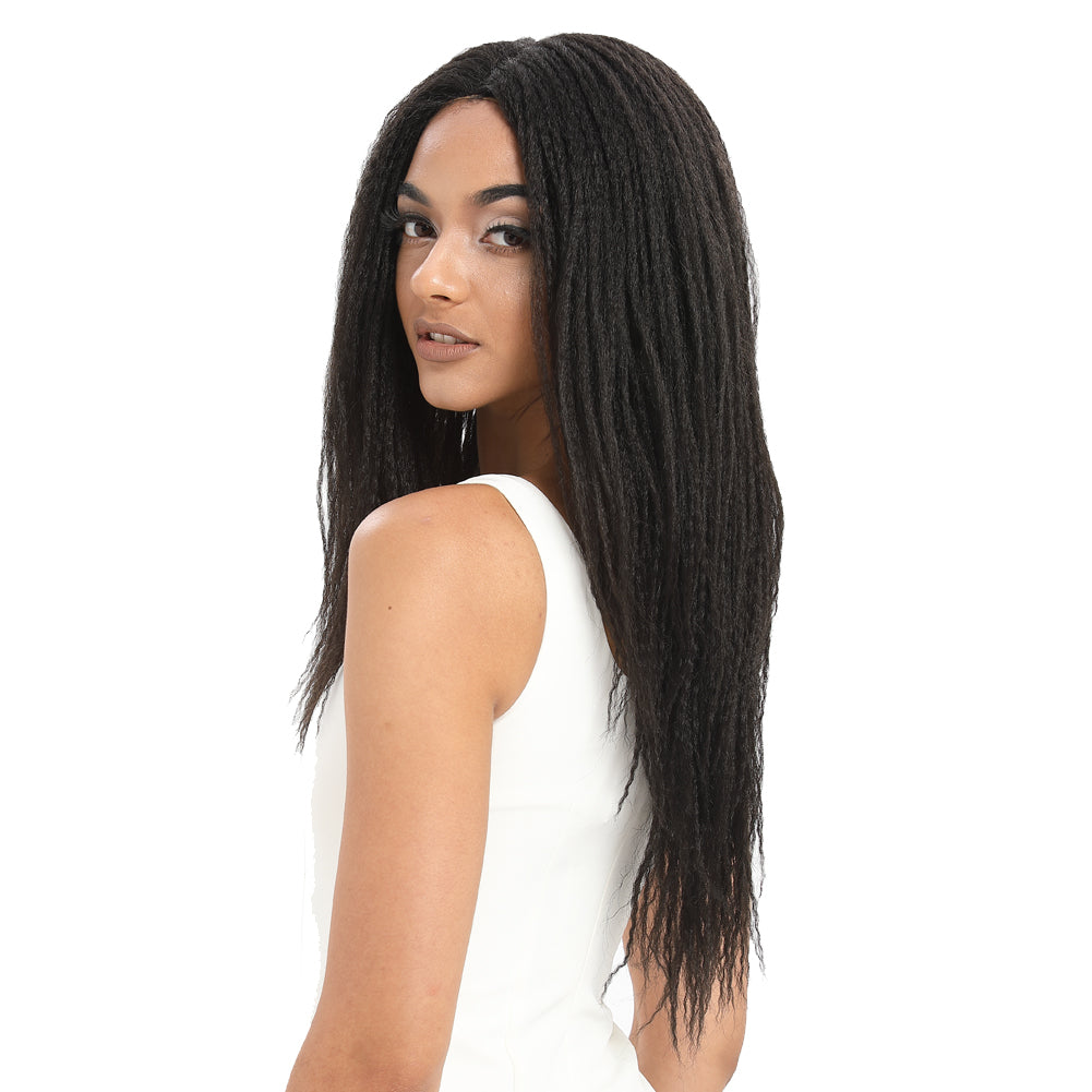 NOBLE Synthetic Lace Front Wigs | 26 Inch Natural Faux Locs Black Wig | Kate - Noblehair