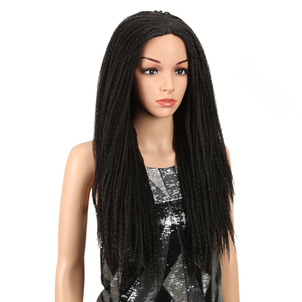 NOBLE Synthetic Lace Front Wigs | 26 Inch Natural Faux Locs Dark Brown Wig | Kate - Noblehair