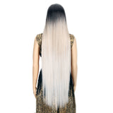 NOBLE Synthetic Lace Front Wigs | 38 inch Super Long Straight Lace Wig Preplucked | Ombre Brown  Wig - Noblehair