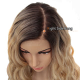 NOBLE 6.5*4.5 Mono Lace Front Wig |19 Inch Natural Wavy | Ombre Blonde | Mara - Noblehair