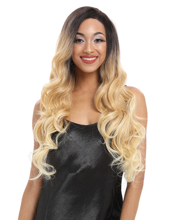 NOBLE MEG Synthetic Lace Front Wigs for Women丨28 Inch Long Loose Wave Wig丨Ombre Blonde - Noblehair