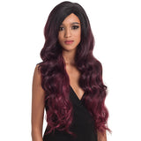 NOBLE MEG Synthetic Lace Front Wigs for Women丨28 Inch Long Loose Wave Wig丨Dark Red - Noblehair