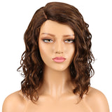 NOBLE Human Hair Lace Wig | 14 Inch Curly Bob | Mixed Color | Christy - Noblehair