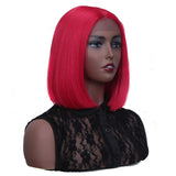 NOBLE Synthetic Lace Front Wig | 11 Inch  Colorful Bob | Flame Scarlet | L Alia - Noblehair