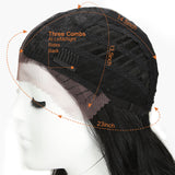 NOBLE Synthetic Lace Front Wigs For Women | 29 Inch Long Wave Black Wig | Samira - Noblehair