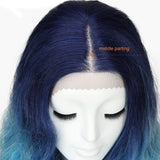 NOBLE Synthetic Lace Front Wigs For Women | 29 Inch Long Wave Dreamy Blue Wig | Samira - Noblehair