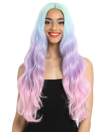 NOBLE Synthetic Lace Front Wigs For Women | 29 Inch Long Wave Rainbow Wig | Samira - Noblehair