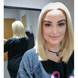 NOBLE Synthetic Lace Front Wig | 13.5 Inch Blunt Cut Bob | Golden Blonde| Shakia - Noblehair