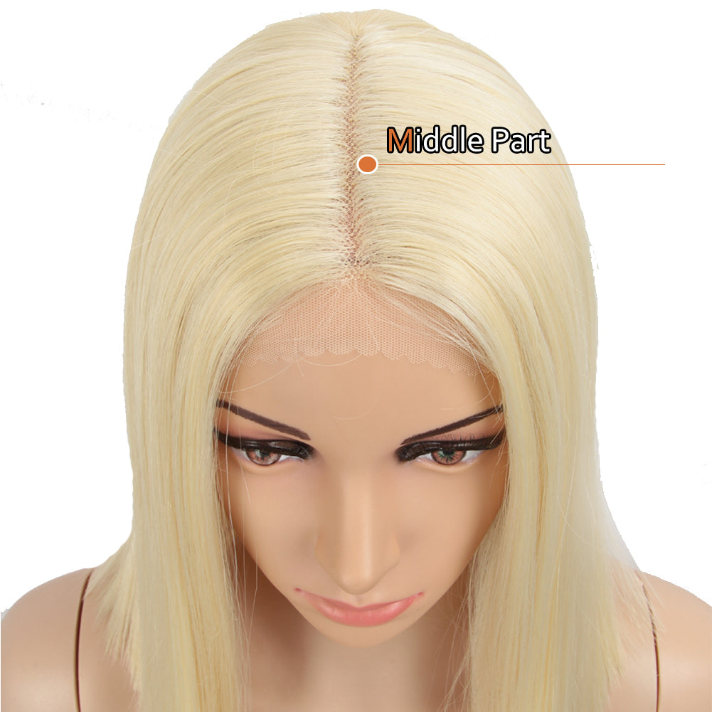 NOBLE Synthetic Lace Front Wig | 13.5 Inch Blunt Cut Bob | Golden Blonde| Shakia - Noblehair