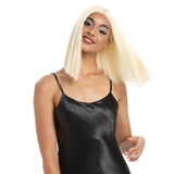 NOBLE Synthetic Lace Front Wig | 13.5 Inch Blunt Cut Bob | Golden Blonde| Shakia - Noblehair