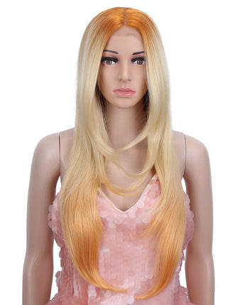 NOBLE Easy 360 Synthetic Lace Front Wig | 28 Inch Long Straight |Ombre Orange| Agatha - Noblehair