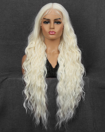 NOBLE Synthetic Long Curly HD Lace Wigs|32 inch Deep Wave Wig| Platinum Blonde Elsa Cosplay | SOTO - Noblehair