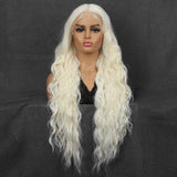 NOBLE Synthetic Long Curly HD Lace Wigs|32 inch Deep Wave Wig| Platinum Blonde Elsa Cosplay | SOTO - Noblehair