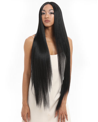 NOBLE Synthetic Lace Front Wigs | 38 inch Super Long Straight Lace Wig Preplucked | Black  Wig - Noblehair