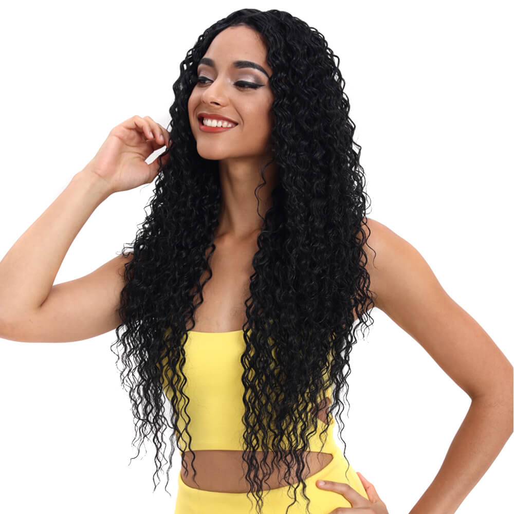 NOBLE Kelly Synthetic Lace Front Wig丨31 Inch Energetic Spring Curly Wig丨1B - Noblehair