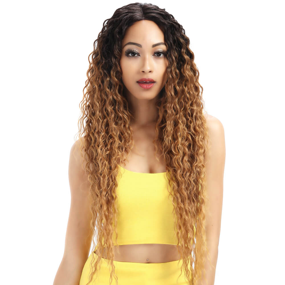 NOBLE Kelly Synthetic Lace Front Wig丨31 Inch Energetic Spring Small Curly Wig丨Golden Blonde - Noblehair