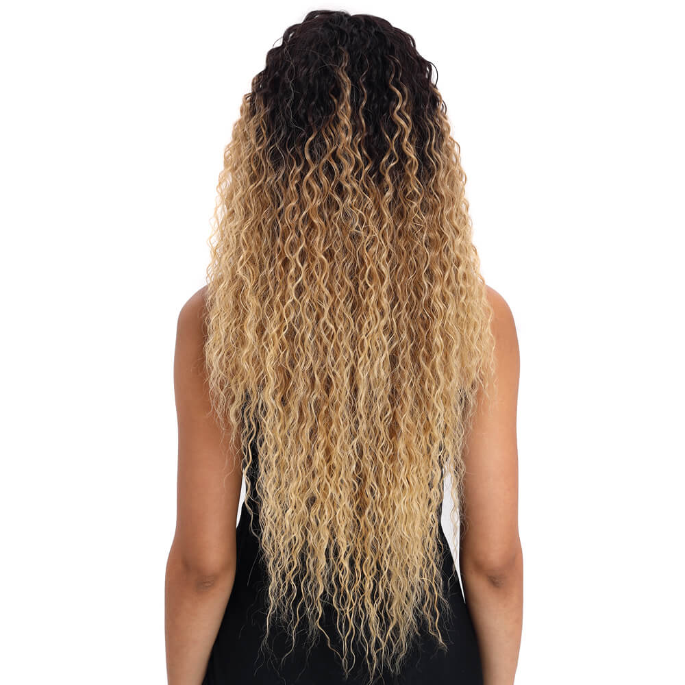 NOBLE Kelly Synthetic Lace Front Wig丨31 Inch Energetic Spring Small Curly Wig丨Ombre Blonde - Noblehair