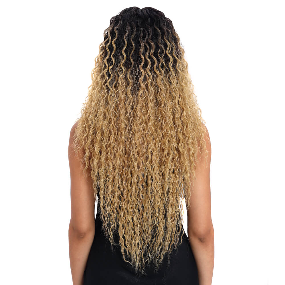 NOBLE Kelly Synthetic Lace Front Wig丨31 Inch Energetic Spring Small Curly Wig丨Ombre blond - Noblehair