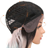 NOBLE Synthetic Lace Front Wig | 14.5 Inch Short Wavy Bob | Ombre Blue | Shelia - Noblehair