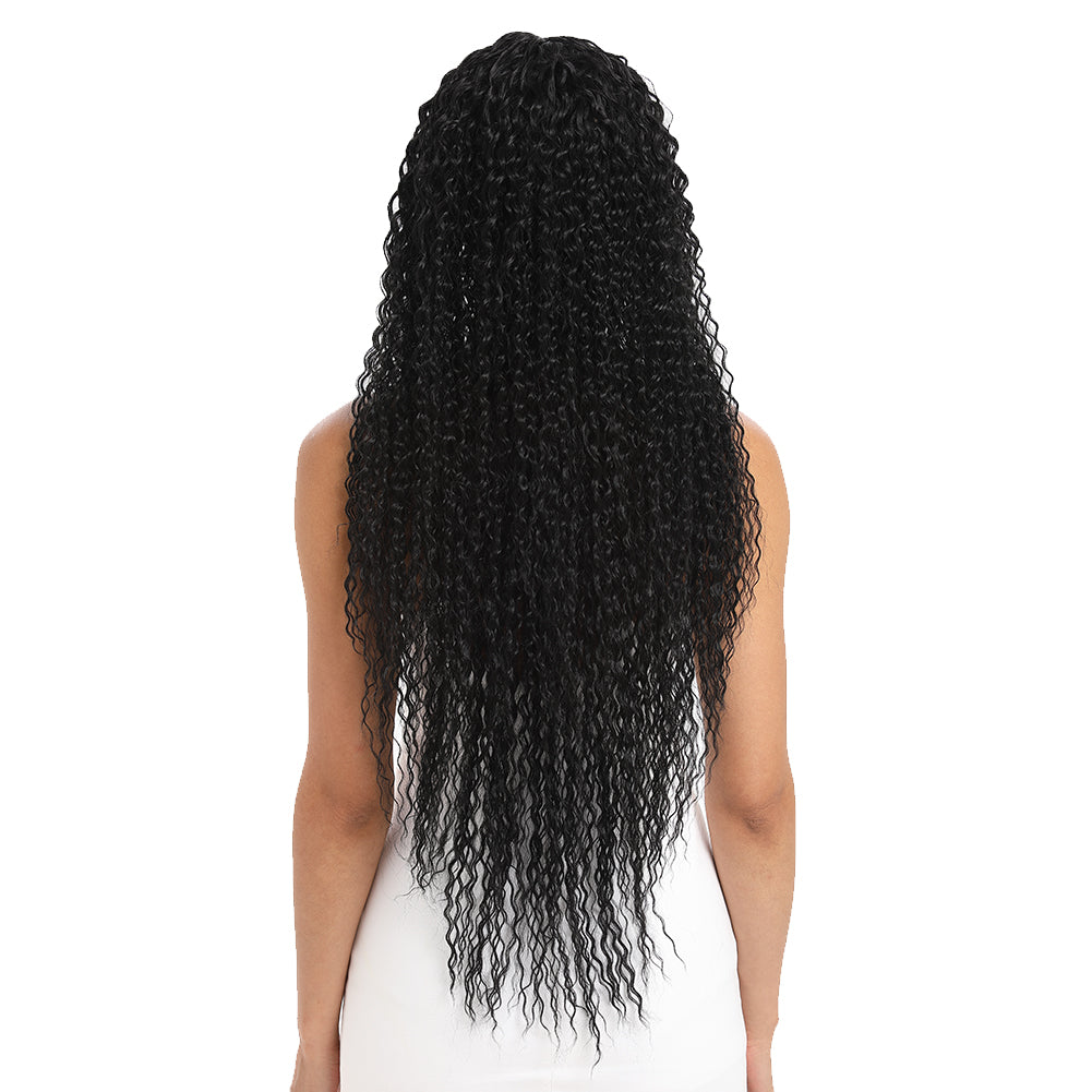 NOBLE Synthetic Lace Front Wig |  38 Inch Long Naturally Curly | Natural Black | Super L-Curl - Noblehair
