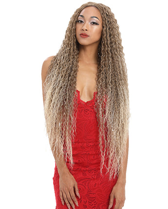 NOBLE Synthetic Lace Front Wig | 38 Inch Long Naturally Curly | Brown to Blond | Super L-Curl - Noblehair