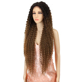 NOBLE Synthetic Lace Front Wig |  38 Inch Long Naturally Curly | Ombre Brown | Super L-Curl - Noblehair