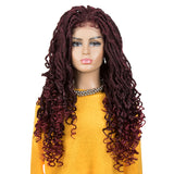 NOBLE ASHA Synthetic 4*4 Lace Frontal Passion Twist Wig|24 inch Goddess Wig| Ombre Red - Noblehair